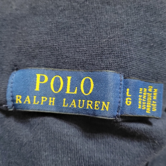 Polo by Ralph Lauren Mens Pullover Long Sleeve Half Zip Large Sweatshirt Navy - Picture 5 of 9